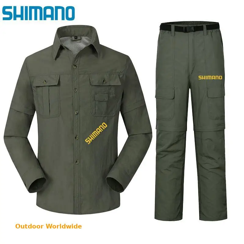 Men Quick Dry Removable Breathable SHIMANOS Fishing Shirts & Pants Spring Summer Outdoor Fishing Clothing Set Windproof Wear
Men Quick Dry Removable Breathable SHIMANOS Fishing Shirts & Pants Spring Summer Outdoor Fishing Clothing Set Windproof Wear