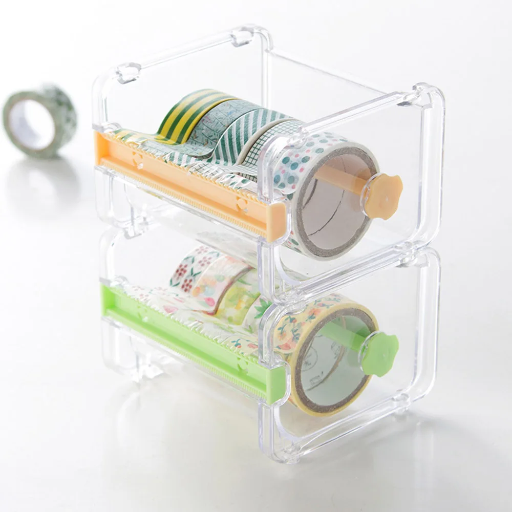 New Transparent Adhesive Tape Dispenser Cutter Desk Washi Tape Holder Storage Box Organizer Office School Stationery Supply
New Transparent Adhesive Tape Dispenser Cutter Desk Washi Tape Holder Storage Box Organizer Office School Stationery Supply