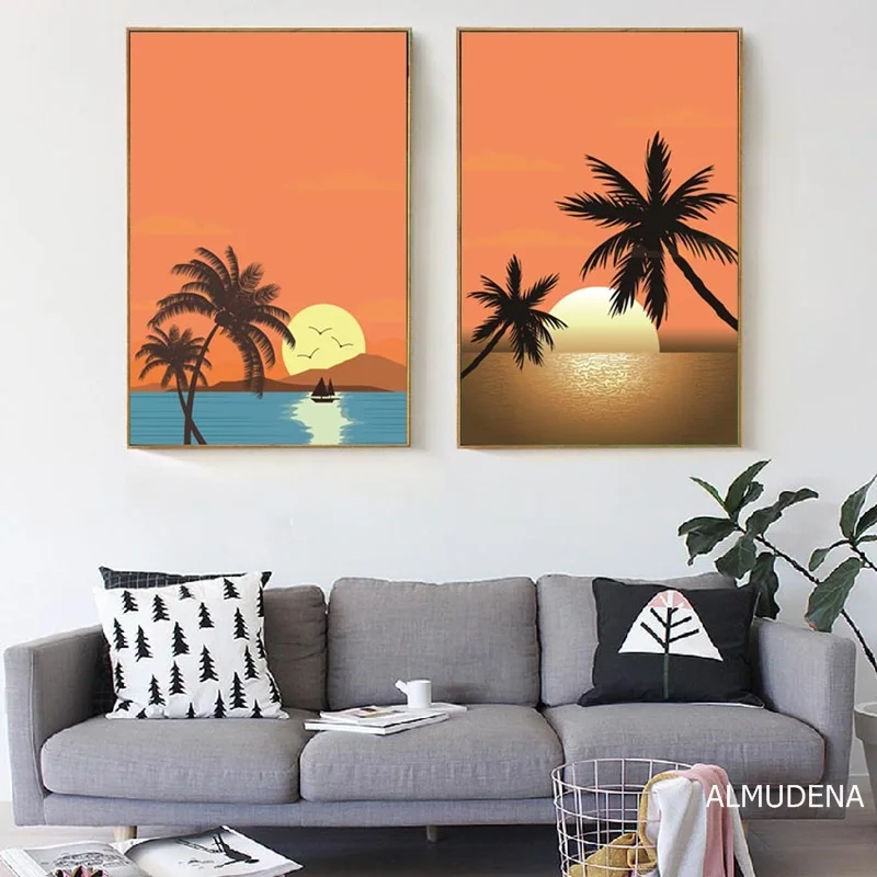 Nordic Sunset Landscape Canvas Painting Abstract Coconut Tree Beach Posters Home Decoration Wall Art Pictures for Living Room
Nordic Sunset Landscape Canvas Painting Abstract Coconut Tree Beach Posters Home Decoration Wall Art Pictures for Living Room