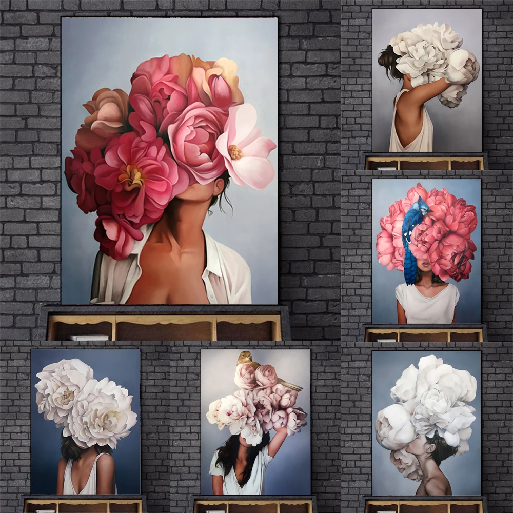 Nordic Art Flower Girls Canvas Paintings on the Wall Art Posters and Prints Feather Woman Pictures Home Wall Decoration Cuadros
Nordic Art Flower Girls Canvas Paintings on the Wall Art Posters and Prints Feather Woman Pictures Home Wall Decoration Cuadros