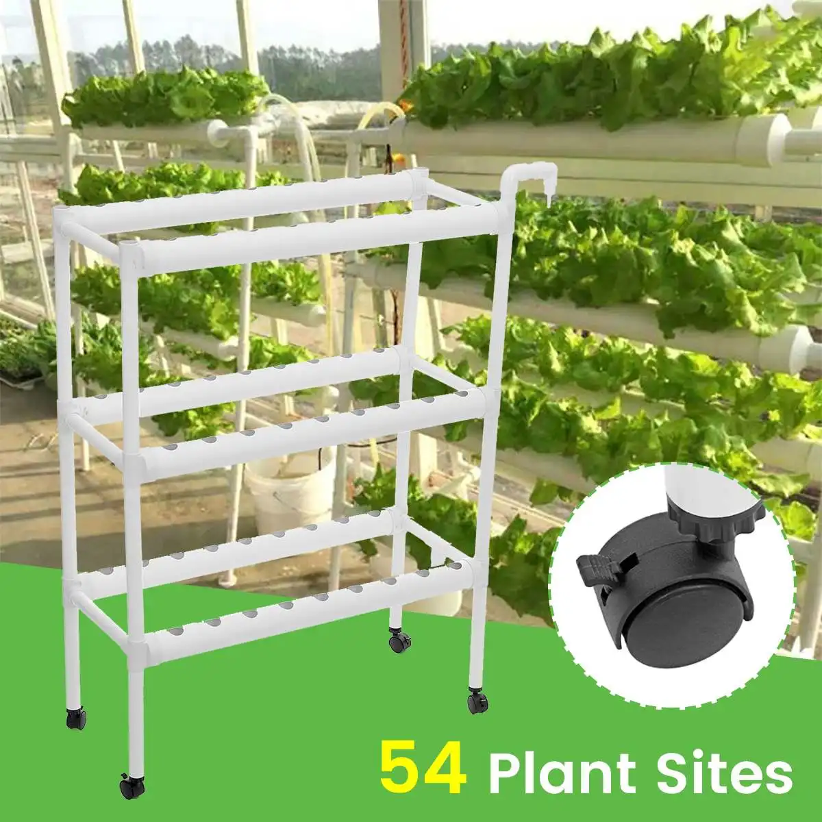 54 Holes Hydroponic Site Grow Kit With wheels 3 Layer Ladder-type Water Culture Plant Garden System Upgrade Easy To Tnstall
54 Holes Hydroponic Site Grow Kit With wheels 3 Layer Ladder-type Water Culture Plant Garden System Upgrade Easy To Tnstall