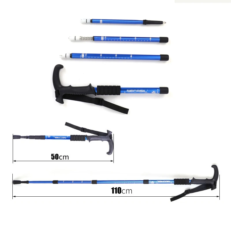 Shock Aluminium Walking Stick Retractable AntiShock Trekking Hiking Ultralight Sports Camping Mountaineering Canes New | Спорт и
