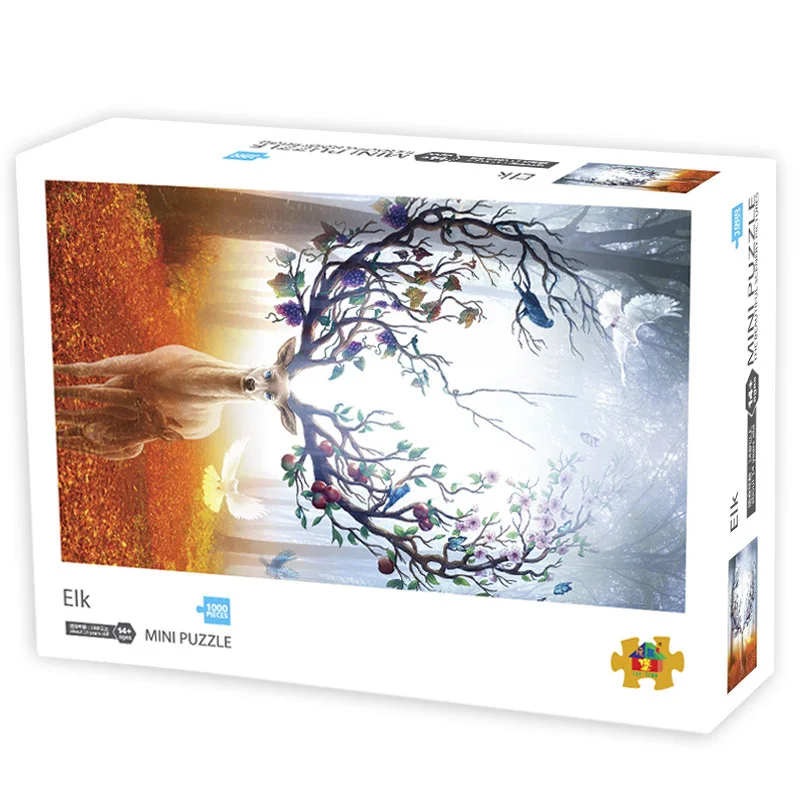 New Mini Puzzle 1000 Pieces Elk Deer In The Forest Excellent Black Hell White Heaven Paper Jigsaw Game Kids Gift Pop Fidget Toy
New Mini Puzzle 1000 Pieces Elk Deer In The Forest Excellent Black Hell White Heaven Paper Jigsaw Game Kids Gift Pop Fidget Toy