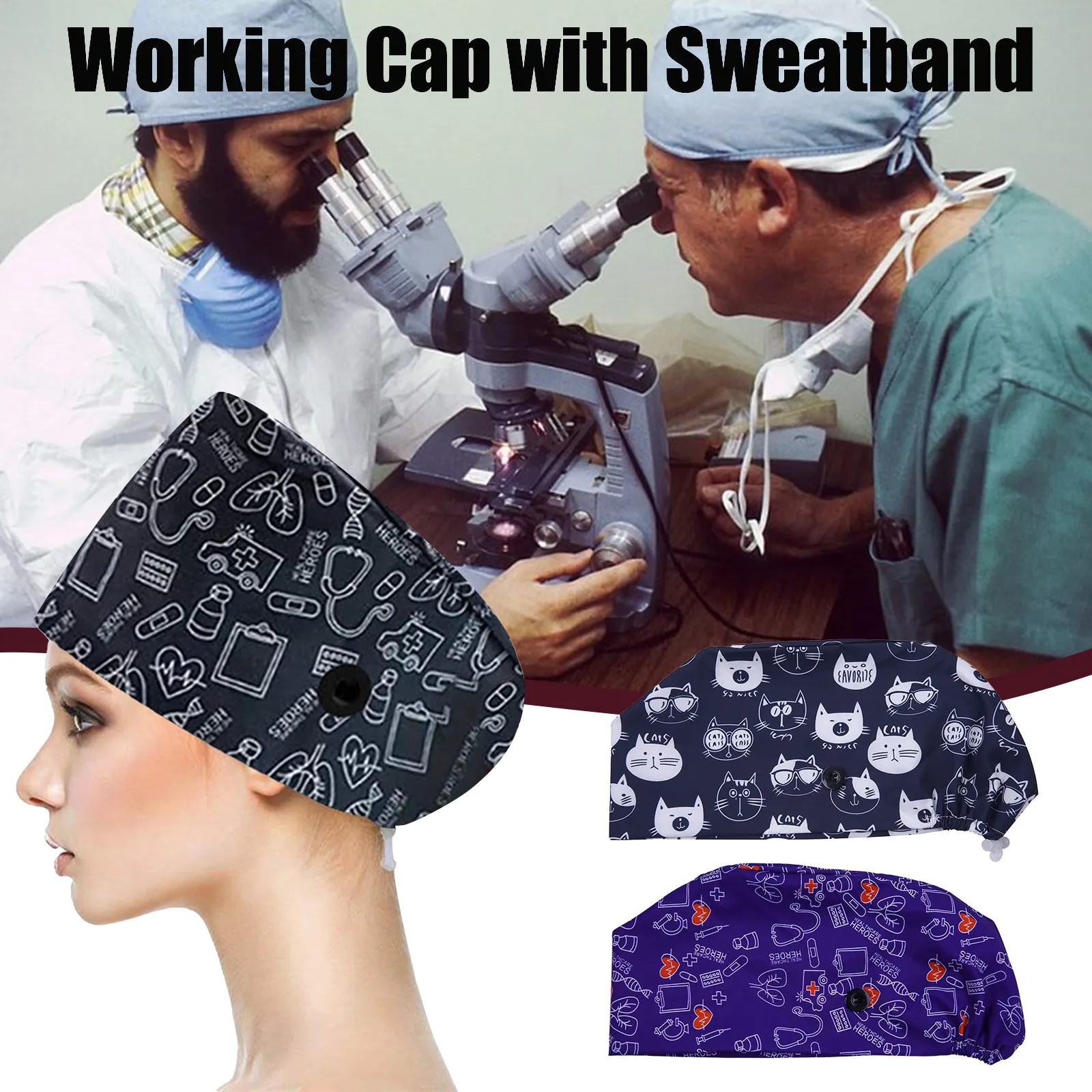 Cartoon Printed Nurse Scrubs Working Cap With Sweatband Adjustable Button Tie Back Hats Women Men Christmas Cap Scrub Hat New
Cartoon Printed Nurse Scrubs Working Cap With Sweatband Adjustable Button Tie Back Hats Women Men Christmas Cap Scrub Hat New