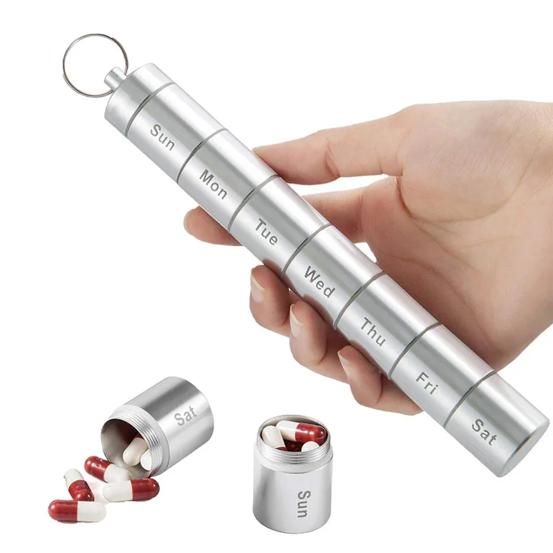 7-Layer Aluminum Small Pill Box Portable One Week Sealed Box Folding Pill Case Medicine Storage Tablet Container
7-Layer Aluminum Small Pill Box Portable One Week Sealed Box Folding Pill Case Medicine Storage Tablet Container