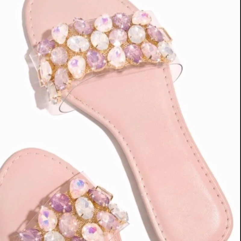 2021 New Women's Shoes Fashion Casual Light Classic Word Open-toed Rhinestone Flat-heel Comfortable Beach Sandals 7KG205 
2021 New Women's Shoes Fashion Casual Light Classic Word Open-toed Rhinestone Flat-heel Comfortable Beach Sandals 7KG205