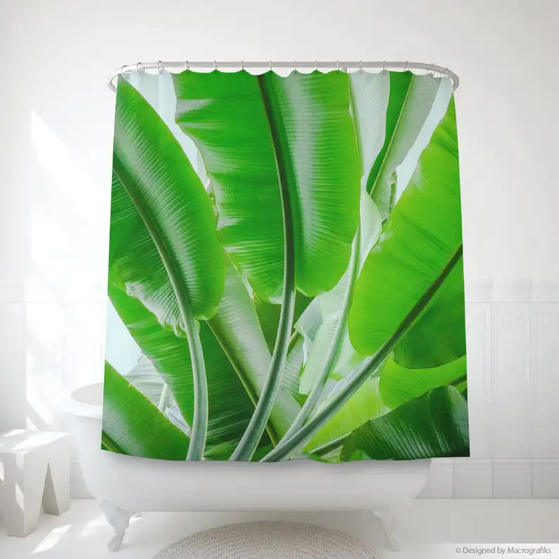 Tropical Bath Art, Shower Curtain, Banana Leaf, Bathroom Accessories 
Tropical Bath Art, Shower Curtain, Banana Leaf, Bathroom Accessories