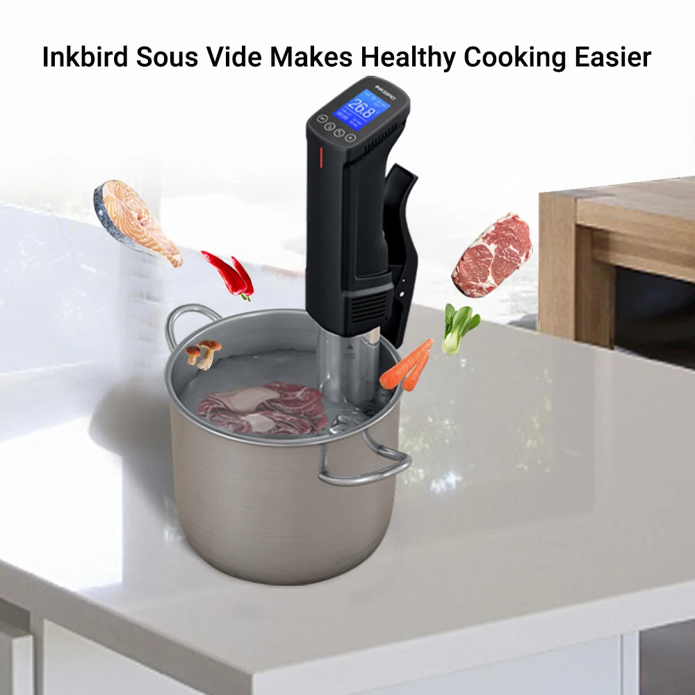 Inkbird Sous Vide Immersion Circulator WIFI Vacuum Cooker with Timer Alarms Sensitive Screen Long-time Slow Cooking Technique
Inkbird Sous Vide Immersion Circulator WIFI Vacuum Cooker with Timer Alarms Sensitive Screen Long-time Slow Cooking Technique