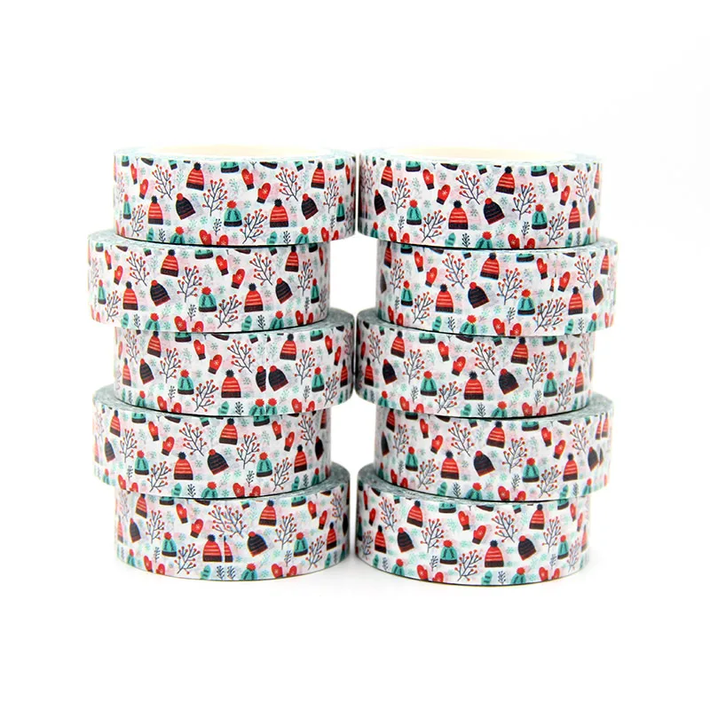 New 10pcs/set 15MM*10M Red and Black Hat Gloves Trees Washi Tape stickers DIY Scrapbooking Masking Tape School Office Supply
New 10pcs/set 15MM*10M Red and Black Hat Gloves Trees Washi Tape stickers DIY Scrapbooking Masking Tape School Office Supply