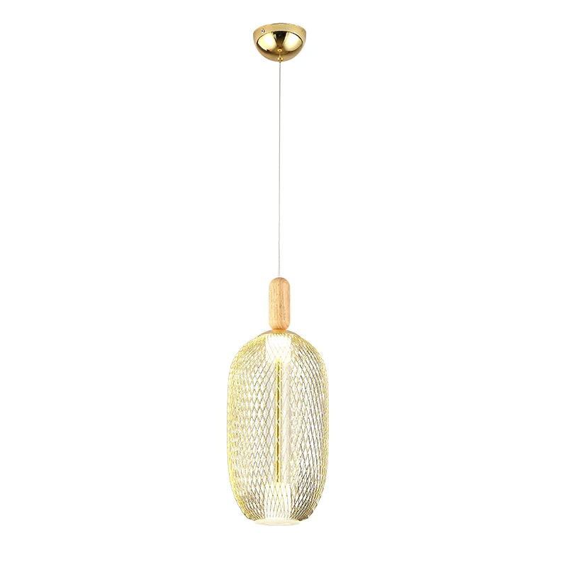 Nordic led chandelier restaurant bedroom bedside bar lamp post modern light luxury simple single head golden small | Лампы и освещение