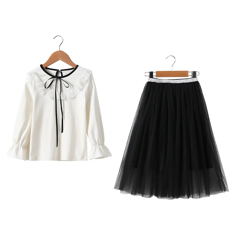 2020 Winter Children Sets Casual Long Sleeve Ruffles T-shirt Mesh Black Solid Skirt Active 2Pcs Girls Clothes Sets 3-12T
2020 Winter Children Sets Casual Long Sleeve Ruffles T-shirt Mesh Black Solid Skirt Active 2Pcs Girls Clothes Sets 3-12T