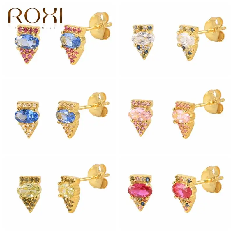 ROXI Cute Crystal Ice Cream Design Stud Earrings For Women 925 Sterling Silver Earring Jewelry Colors Stone Pendientes Plata 925
ROXI Cute Crystal Ice Cream Design Stud Earrings For Women 925 Sterling Silver Earring Jewelry Colors Stone Pendientes Plata 925