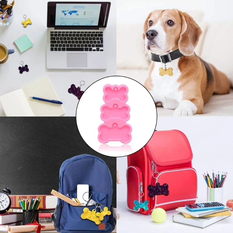 3-Cavities Dog Tag Bone Shaped Keychain Epoxy Resin Mold Charm Jewelry Pendants Silicone Mould DIY Crafts Decorations Casting
3-Cavities Dog Tag Bone Shaped Keychain Epoxy Resin Mold Charm Jewelry Pendants Silicone Mould DIY Crafts Decorations Casting