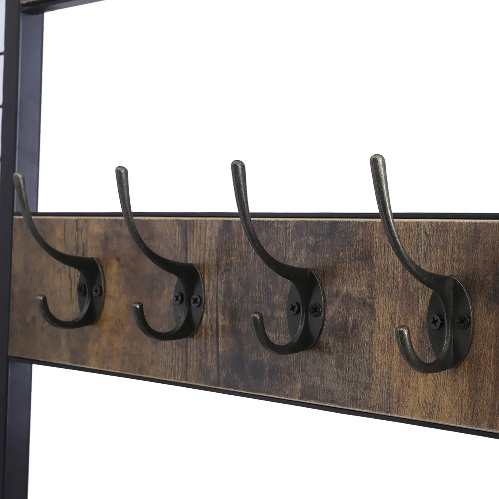 3 in 1Entryway Coat Rack Vintage Industrial Hall Tree Entryway Shoe Bench Storage Shelf Organizer with 8 Hooks Large Size
3 in 1Entryway Coat Rack Vintage Industrial Hall Tree Entryway Shoe Bench Storage Shelf Organizer with 8 Hooks Large Size