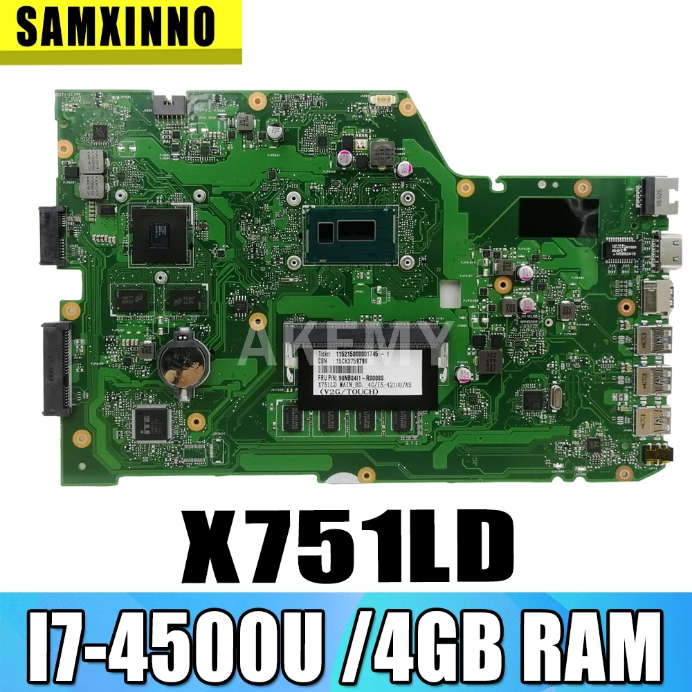 X751LD для ASUS X751LN X751LJ K751L X751LD материнская плата для ноутбука I7-4500U процессор 4 Гб RAM с графической картой GT820M
X751LD для ASUS X751LN X751LJ K751L X751LD материнская плата для ноутбука I7-4500U процессор 4 Гб RAM с графической картой GT820M