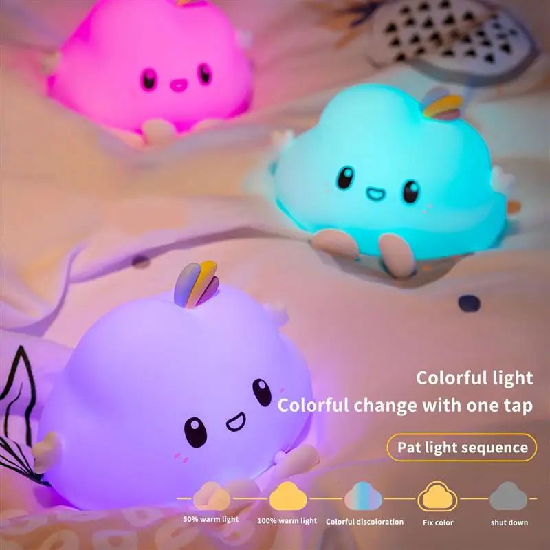LED Children Night Light For Kids Soft Silicone USB Rechargeable Bedroom Decor Gift Cute Cloud Shape Touch Remote Night Lamp
LED Children Night Light For Kids Soft Silicone USB Rechargeable Bedroom Decor Gift Cute Cloud Shape Touch Remote Night Lamp
