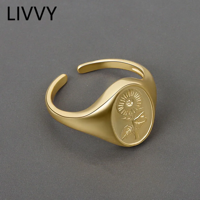 LIVVY Silver Color Flower Pattern Rings For Women Vintage Charm Creative Couples Large Adjustable Party Jewelry
LIVVY Silver Color Flower Pattern Rings For Women Vintage Charm Creative Couples Large Adjustable Party Jewelry