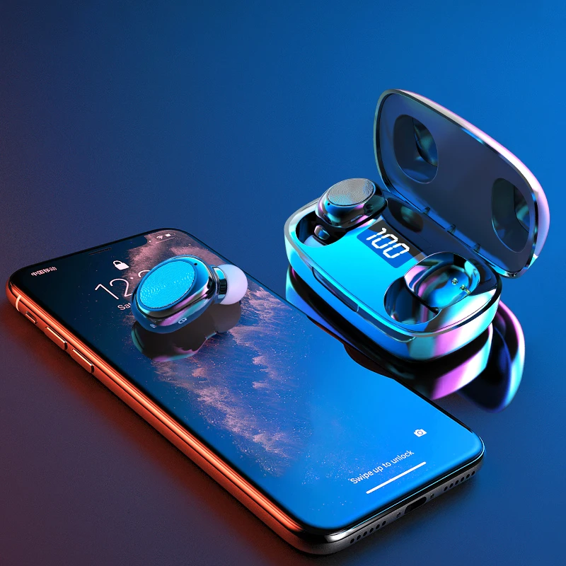 Беспроводные Bluetooth наушники TWS спортивные 5 0 6D стерео Hi-Fi Спортивная музыка
