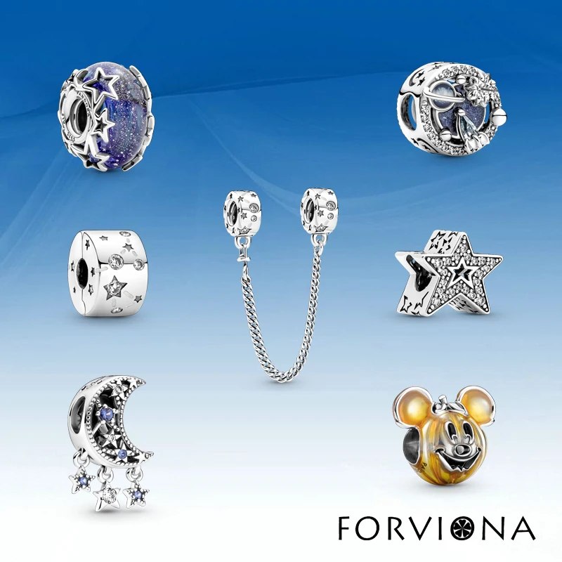FORVIONA s925 sterling silver star beads suitable for pandora bracelet women's safety chain positioning buckle jewelry accessori
FORVIONA s925 sterling silver star beads suitable for pandora bracelet women's safety chain positioning buckle jewelry accessori