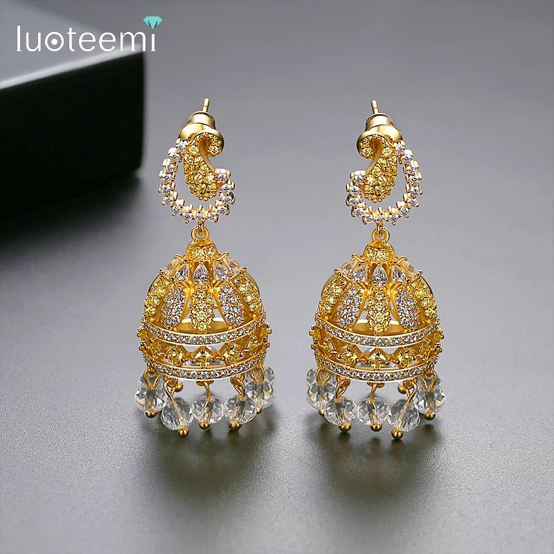 LUOTEEMI Sophisticated Gold Cubic Zirconia Drop Earrings for Women Wedding Party Bridal Clear Breads Big Fashion Jewelry Brincos
LUOTEEMI Sophisticated Gold Cubic Zirconia Drop Earrings for Women Wedding Party Bridal Clear Breads Big Fashion Jewelry Brincos