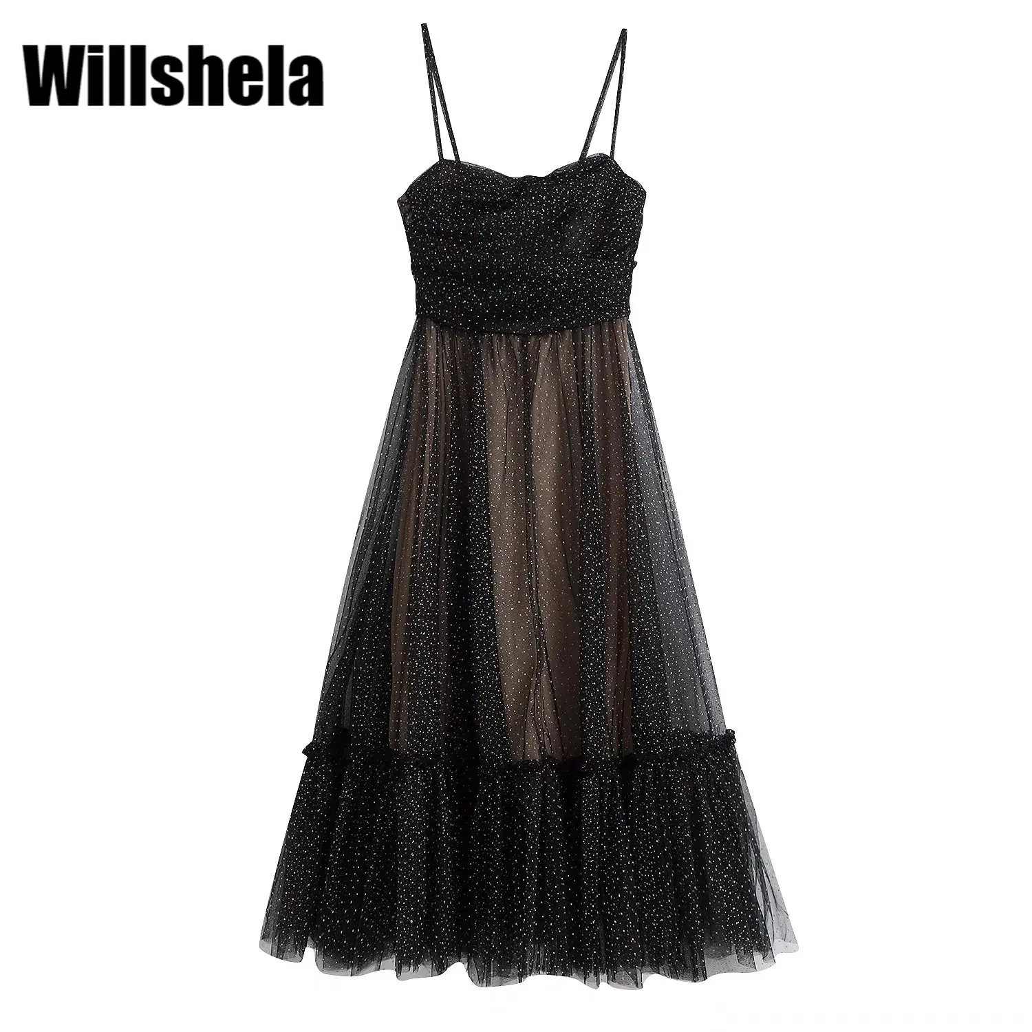 Willshela женское модное черное Сетчатое платье на бретелях, платье на тонких бретелях без рукавов шикарная леди женщина элегантное платье для ...
Willshela женское модное черное Сетчатое платье на бретелях, платье на тонких бретелях без рукавов шикарная леди женщина элегантное платье для ...