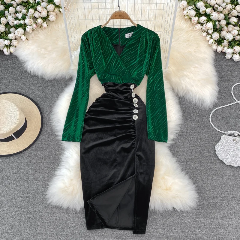 Long Sleeve Lady Streetwear Pullover Midi High Waist Elegant Black Vestidos De Mujer Maxi Casual Robe Split Zipper V-Neck Dress
Long Sleeve Lady Streetwear Pullover Midi High Waist Elegant Black Vestidos De Mujer Maxi Casual Robe Split Zipper V-Neck Dress