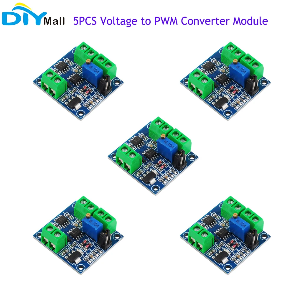 

5PCS Voltage to PWM Converter Module 0-5V 0-10V to 0%-100% for PLC MCU Digital to Analog Signal PWM Adjustable Converter