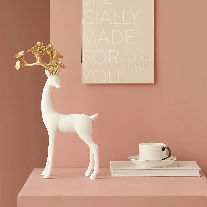 Nordic Light Luxury Creative Sika Deer Resin Decoration Living Room Home Decoration Wine Cabinet Office Decoration Room Decor