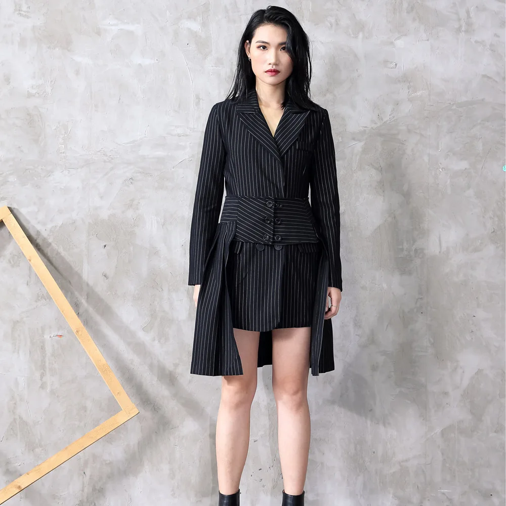 PYJTRL spring stripe suit pleated medium length jacket asymmetric pleated skirt two piece set
PYJTRL spring stripe suit pleated medium length jacket asymmetric pleated skirt two piece set