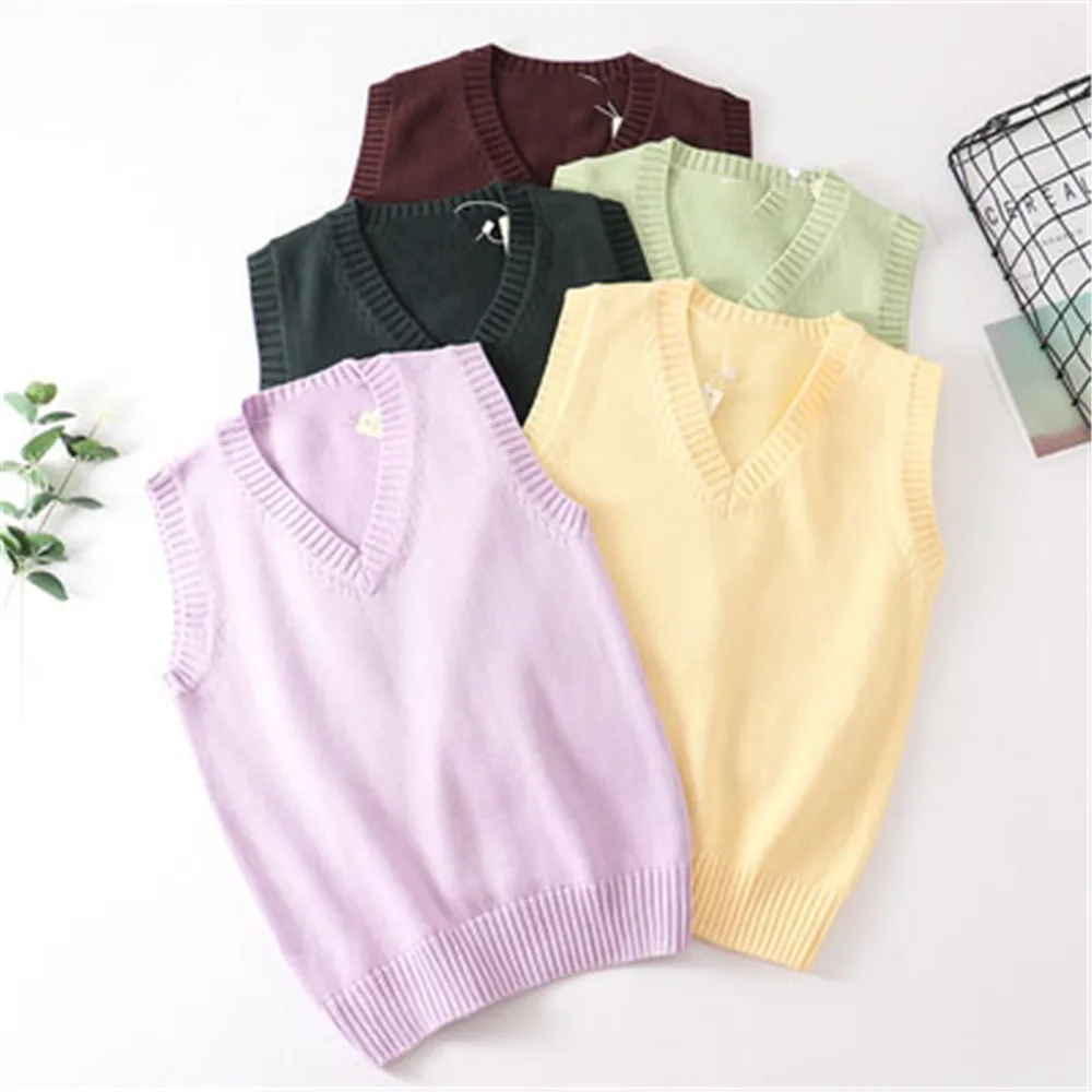 Korean Fashion 2020 Japan School Girl Uniform zaraing woman Vest Sweater Navy Daily Streetwear Vintage Women's sweater Tops
Korean Fashion 2020 Japan School Girl Uniform zaraing woman Vest Sweater Navy Daily Streetwear Vintage Women's sweater Tops