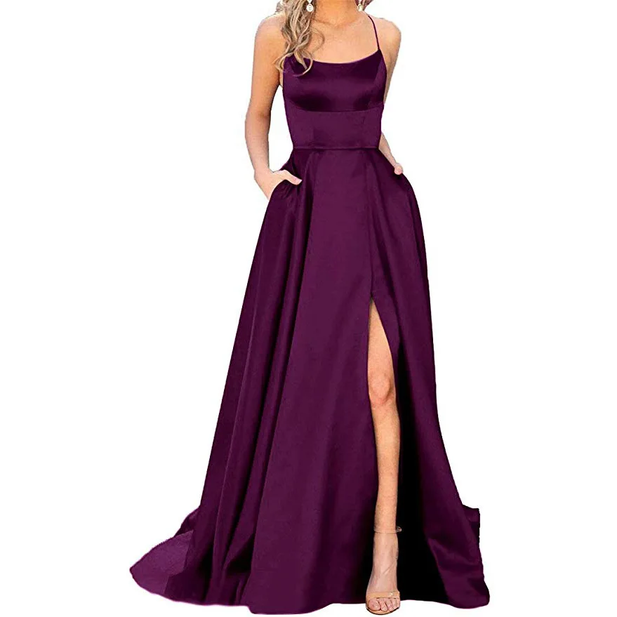 AE757 2021 Black Blue Long Prom Dresses Simple A Line Cheap Prom Gown High Slit Spaghetti Straps Cross Back Evening Dress
AE757 2021 Black Blue Long Prom Dresses Simple A Line Cheap Prom Gown High Slit Spaghetti Straps Cross Back Evening Dress