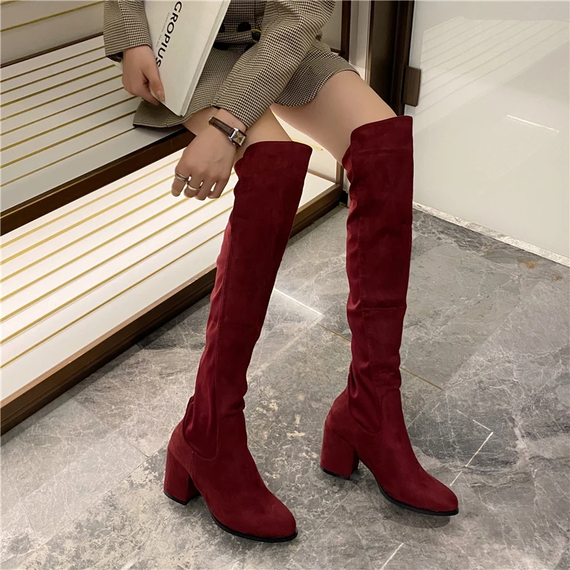 Sexy Over the Knee High Boots Woman Flock Thick Chunky Heels Thigh High Women Boots Winter Black Shoes
Sexy Over the Knee High Boots Woman Flock Thick Chunky Heels Thigh High Women Boots Winter Black Shoes
