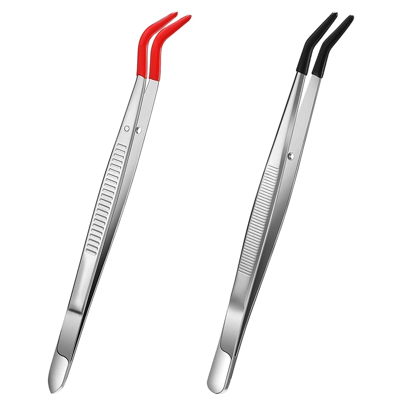 NEW-2 PCS Tweezers Curved Bent Rubber Tip Tweezers Stainless Steel Crafts Tweezers for Lab Jewelry Making
NEW-2 PCS Tweezers Curved Bent Rubber Tip Tweezers Stainless Steel Crafts Tweezers for Lab Jewelry Making