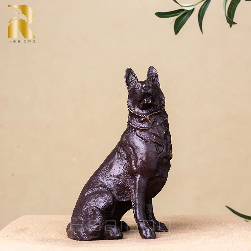 

Бронзовая скульптура собаки 20 см, Античная бронзовая статуя собаки, статуэтка животного из литой бронзы для украшения дома, художественные ...