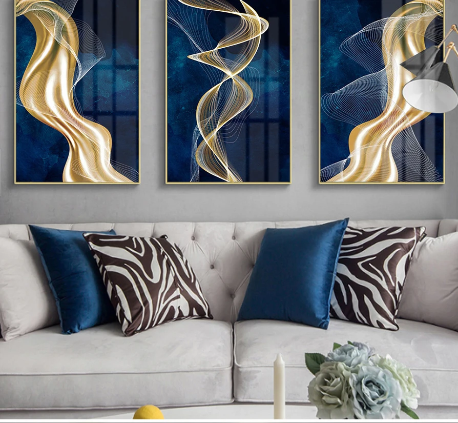 Abstract Canvas Mural Golden Blue Line Wall Art Picture For Home Luxury Decoration Living Room Art Poster Frameless
Abstract Canvas Mural Golden Blue Line Wall Art Picture For Home Luxury Decoration Living Room Art Poster Frameless