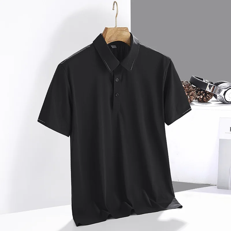 2021 men's ice Polo business solid color Lapel T-shirt short sleeve
2021 men's ice Polo business solid color Lapel T-shirt short sleeve