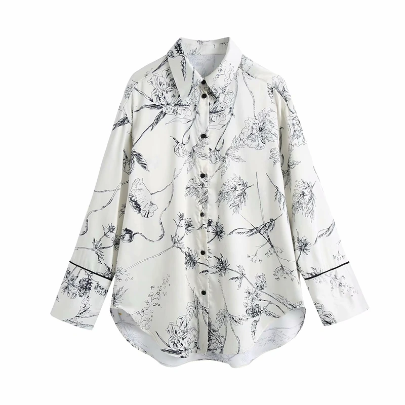 ZXQJ Elegant Women Sketch Print Shirts 2021 Fashion Ladies Turn Down Collar Satin Tops Streetwear Female Chic Loose Blouses
ZXQJ Elegant Women Sketch Print Shirts 2021 Fashion Ladies Turn Down Collar Satin Tops Streetwear Female Chic Loose Blouses