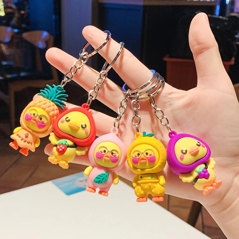 1Pc Cartoon Fruit Duck Keychain Hyaluronic Duck Doll Pendant Couple Bag Keyring Pendant Small Gift For Kids
1Pc Cartoon Fruit Duck Keychain Hyaluronic Duck Doll Pendant Couple Bag Keyring Pendant Small Gift For Kids