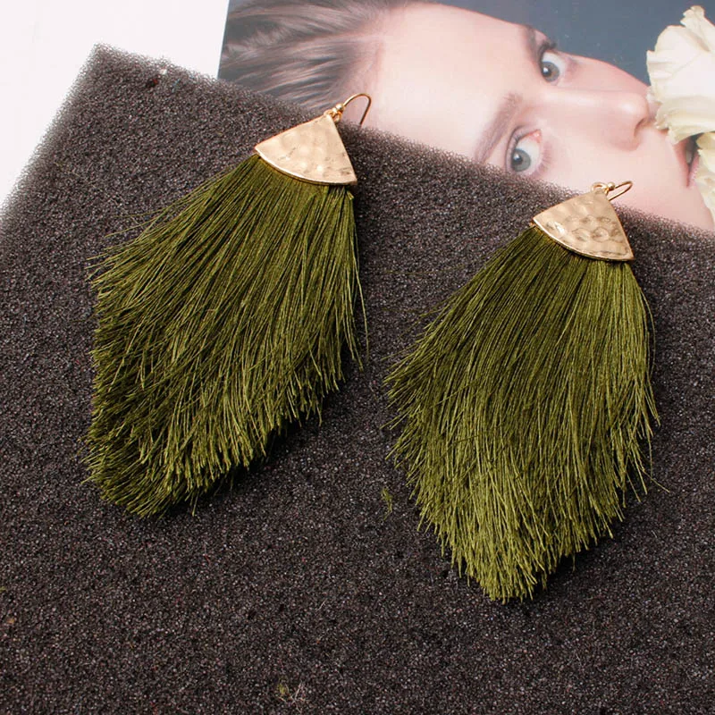 BTWGL Fashion Europe And The United States Big Colorful Neon Tassel Earrings Net Red Pendant Women'S Jewelry Wholesale | Украшения и