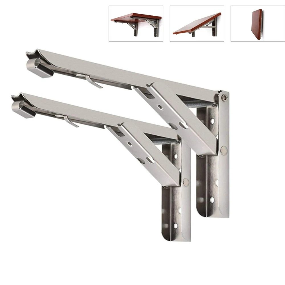 2pcs Folding Shelf Brackets Heavy Duty Stainless Steel Collapsible Shelf Bracket for Table Work Space Saving DIY Bracket
2pcs Folding Shelf Brackets Heavy Duty Stainless Steel Collapsible Shelf Bracket for Table Work Space Saving DIY Bracket