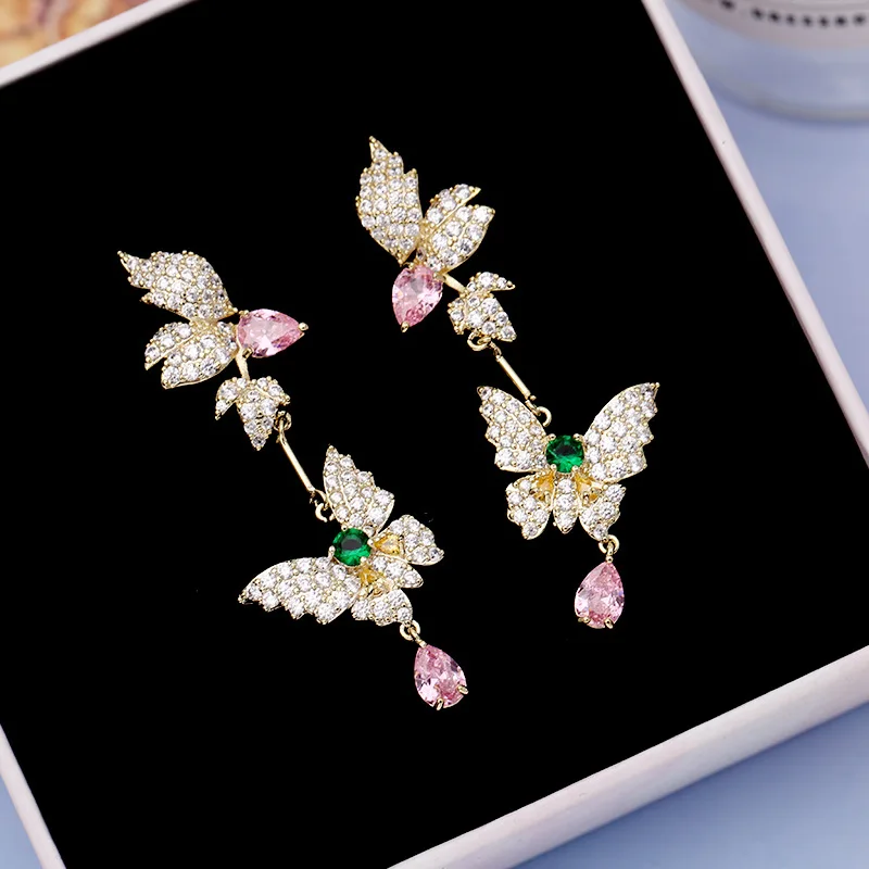 European and American fashion butterfly earrings Korean temperament color zircon drop earrings wild butterfly earrings
European and American fashion butterfly earrings Korean temperament color zircon drop earrings wild butterfly earrings