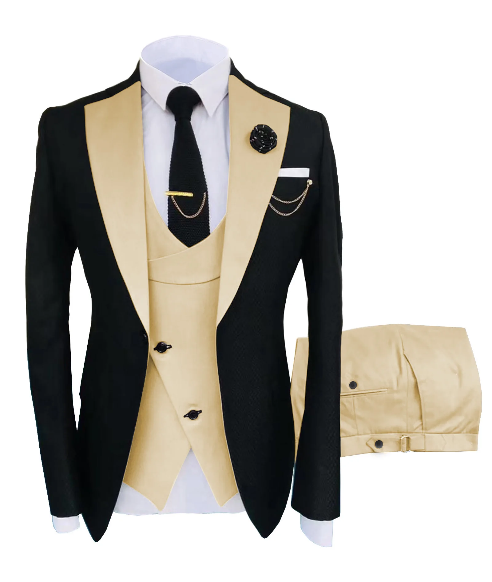 Fashion 3 Pieces Men Suit Formal Business Suits Champagne Beige Tuxedos for Wedding Groom Blazer+Pants+Vest
Fashion 3 Pieces Men Suit Formal Business Suits Champagne Beige Tuxedos for Wedding Groom Blazer+Pants+Vest