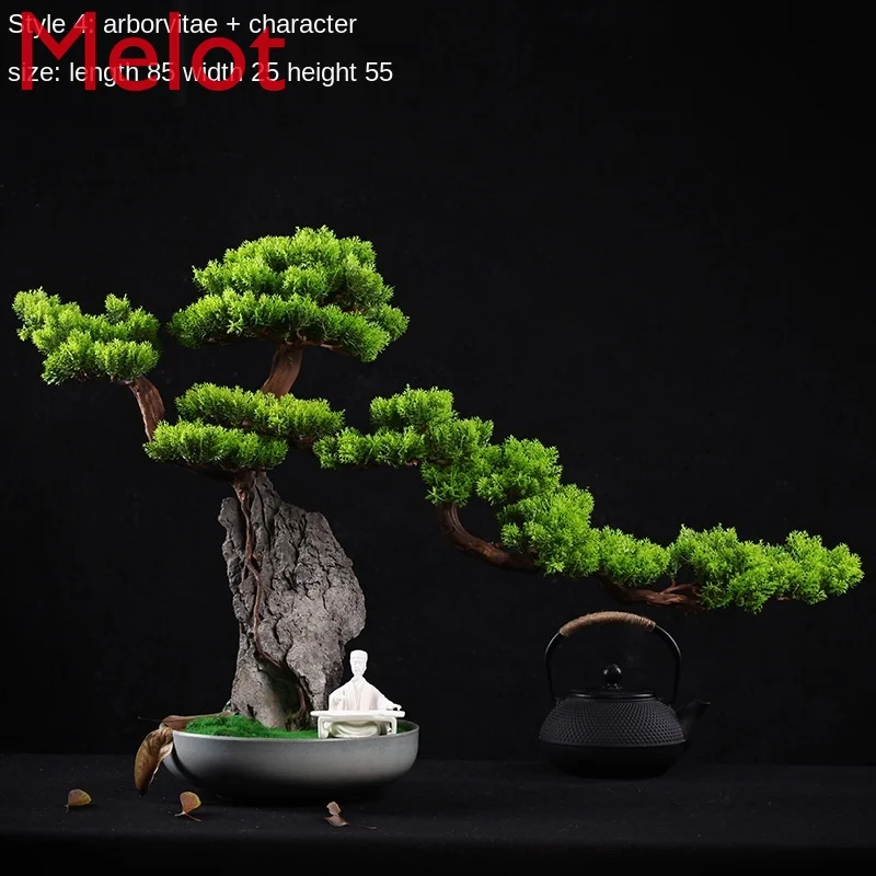New Chinese Style Artificial Greeting Pine Fake Trees Living Room Hotel Close Home Ornament Beauty Pine Potted Bonsai 
New Chinese Style Artificial Greeting Pine Fake Trees Living Room Hotel Close Home Ornament Beauty Pine Potted Bonsai