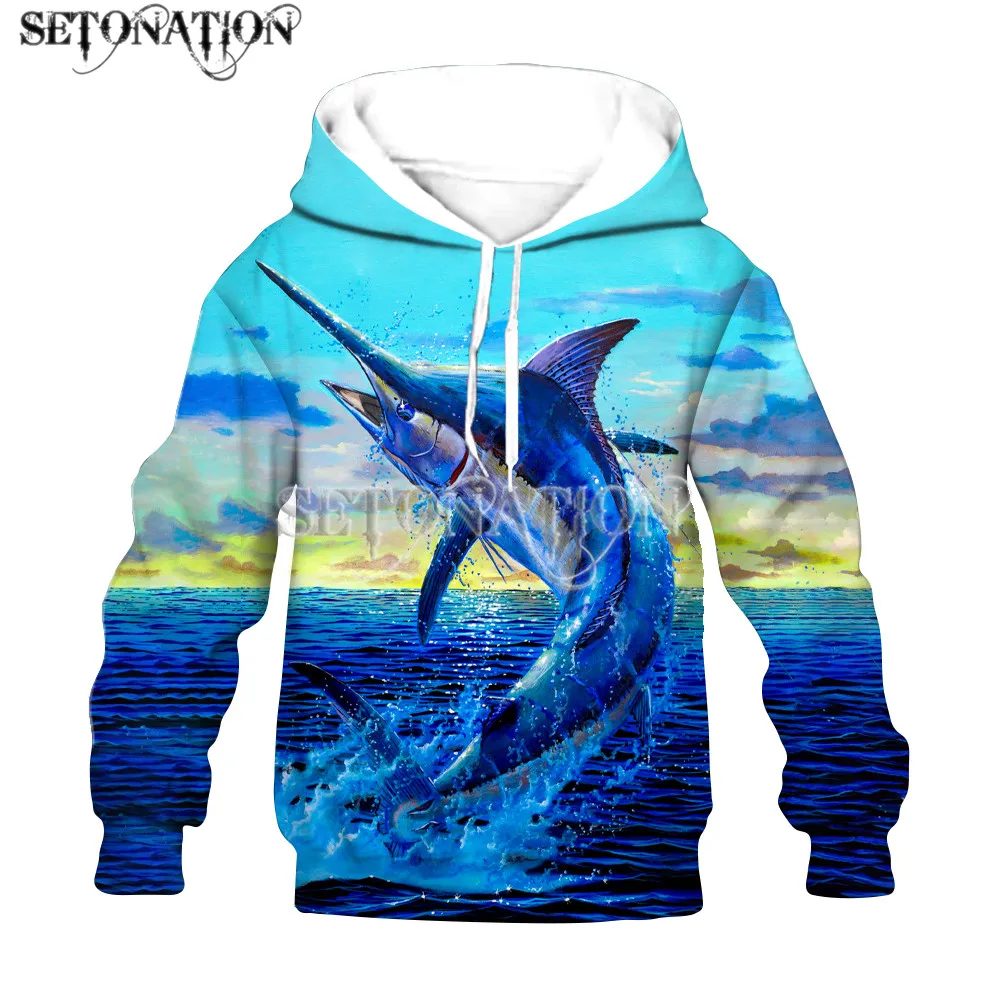 The sea creature swordfish 3D print boys/girls Flannelet thickening type Children zipper coat Sweatshirt/Hooded//family | Мать и ребенок