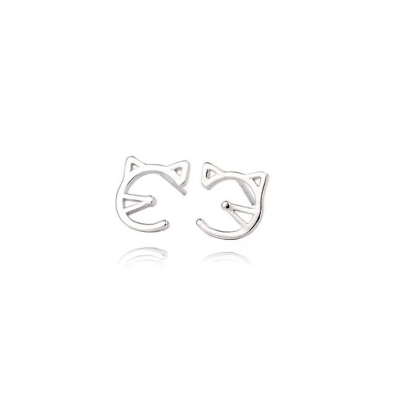 Personality New Fashion Simple Cute Animla 925 Sterling Silver Jewelry Female Hollow Cat Exquisite Stud Earrings SE101
Personality New Fashion Simple Cute Animla 925 Sterling Silver Jewelry Female Hollow Cat Exquisite Stud Earrings SE101