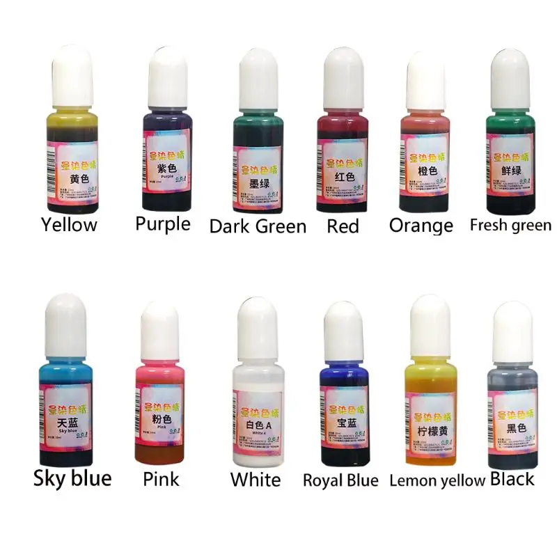 12 Colors Art Ink Resin Pigment Kit Colorant Dye Ink Diffusion Jewelry Tools DIY 62KE
12 Colors Art Ink Resin Pigment Kit Colorant Dye Ink Diffusion Jewelry Tools DIY 62KE