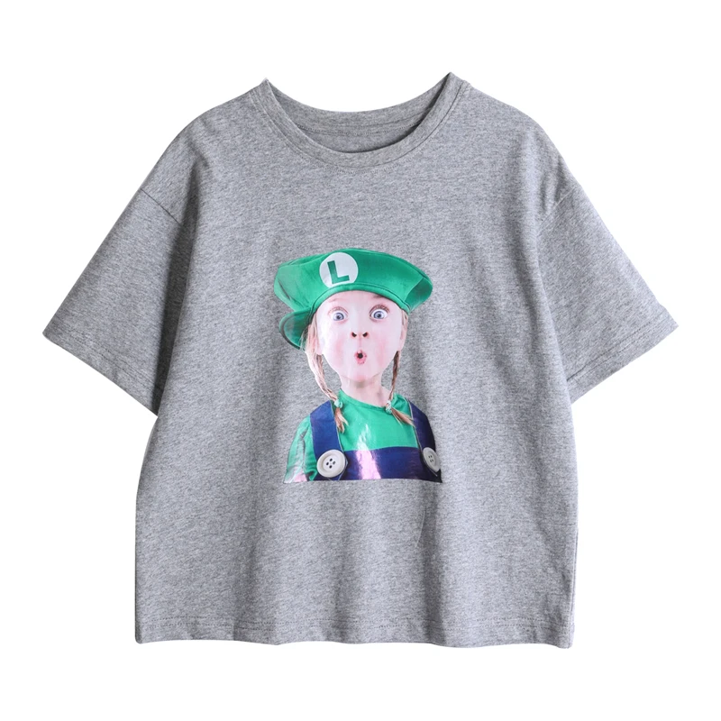Girls Short-sleeved T-shirt 2020 New Summer Children's Solid Color Loose Korean Version Novelty Pattern T-shirt 
Girls Short-sleeved T-shirt 2020 New Summer Children's Solid Color Loose Korean Version Novelty Pattern T-shirt