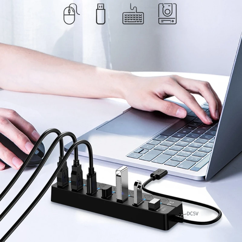 7-портовый концентратор USB 3,0 F19E с защитой от тока, расширитель мультипорта USB, USB-разветвитель для быстрой передачи данных для ПК на Windows,
7-портовый концентратор USB 3,0 F19E с защитой от тока, расширитель мультипорта USB, USB-разветвитель для быстрой передачи данных для ПК на Windows,