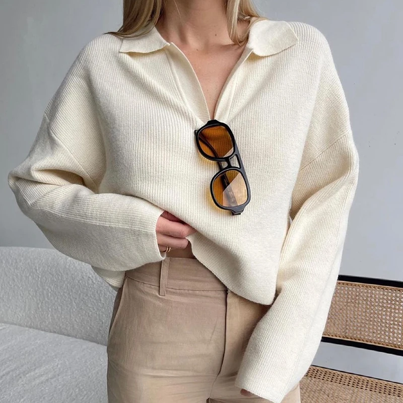 Darlingaga Fashion Loose Knitted Sweater Women Solid Turn Down Collar Korean Pullover Tops Autumn Sweaters Casual Jumper Winter
Darlingaga Fashion Loose Knitted Sweater Women Solid Turn Down Collar Korean Pullover Tops Autumn Sweaters Casual Jumper Winter