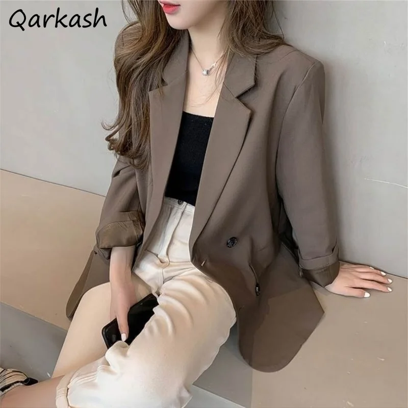 Блейзеры, Женская Осенняя верхняя одежда, модная Новая Универсальная темпераментная Повседневная Женская одежда для колледжа, однотонная ...
Блейзеры, Женская Осенняя верхняя одежда, модная Новая Универсальная темпераментная Повседневная Женская одежда для колледжа, однотонная ...